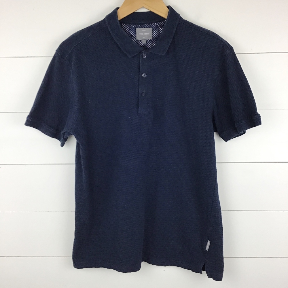 Peter Werth Men’s L Polo Shirt Short Sleeve Navy